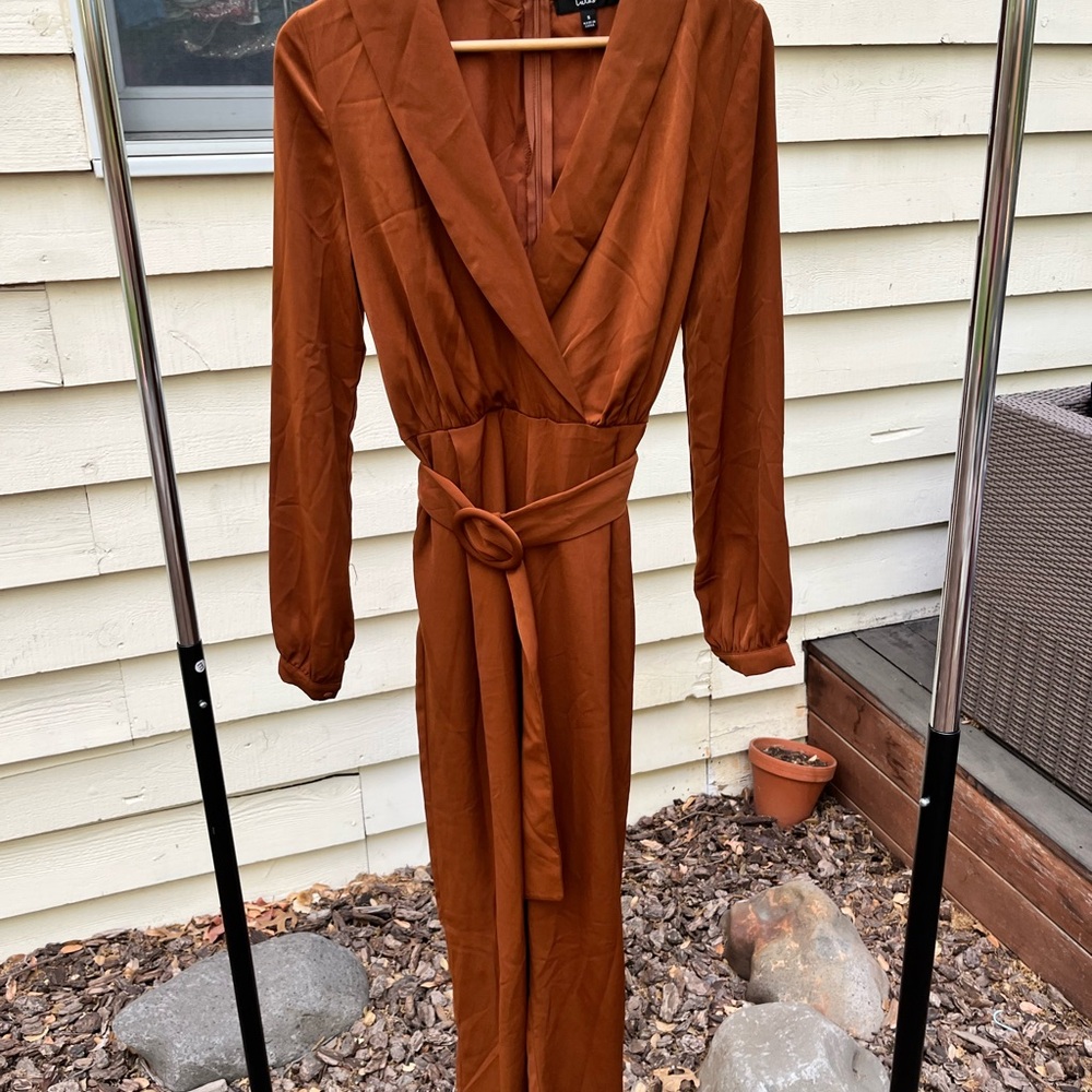Lulu's Terracotta Zippered Jumpsuit